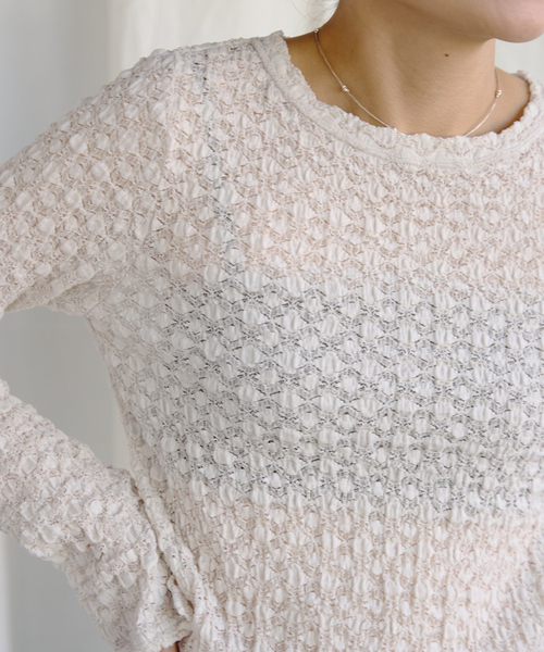 EMILY WEEK（エミリーウィーク）の「オーガニックコットン混レースプルオーバー（Tシャツ/カットソー・レディース・ブラック/アイボリー・FREE）」の13枚目の写真