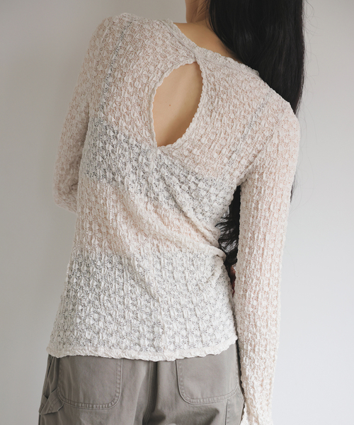 EMILY WEEK（エミリーウィーク）の「オーガニックコットン混レースプルオーバー（Tシャツ/カットソー・レディース・ブラック/アイボリー・FREE）」の16枚目の写真