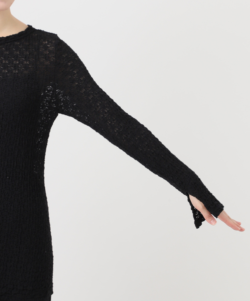 EMILY WEEK（エミリーウィーク）の「オーガニックコットン混レースプルオーバー（Tシャツ/カットソー・レディース・ブラック/アイボリー・FREE）」の22枚目の写真