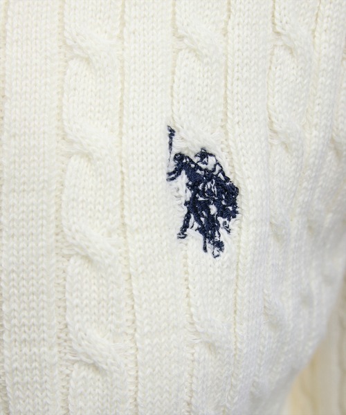 U.S. POLO ASSN.】clear別注 ケーブルニットカーディガン