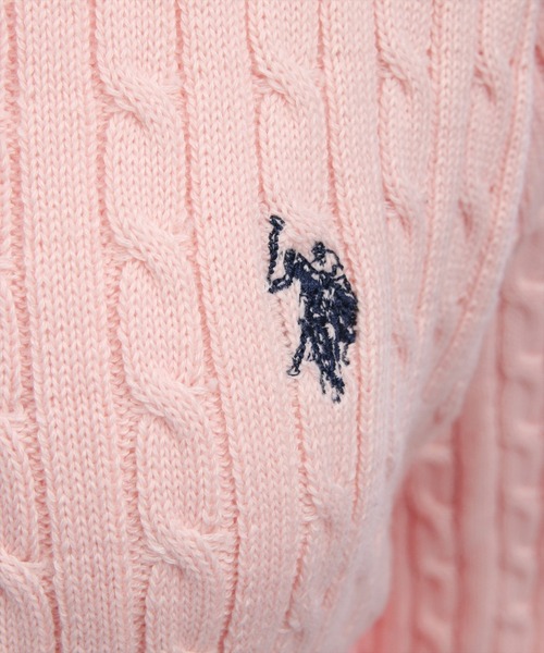 U.S. POLO ASSN.】clear別注 ケーブルニットカーディガン