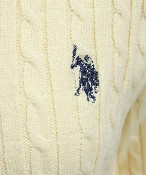 U.S. POLO ASSN.(ユーエスポロアッスン)の「【U.S. POLO ASSN.】clear別注 ケーブルニットカーディガン(カーディガン/ボレロ・レディース・アイボリー/イエロー/ピンク・F)」の12枚目の写真