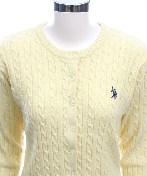 【U.S. POLO ASSN.】clear別注 ケーブルニットカーディガン U.S. POLO ASSN.】clear別注 ケーブルニットカーディガン