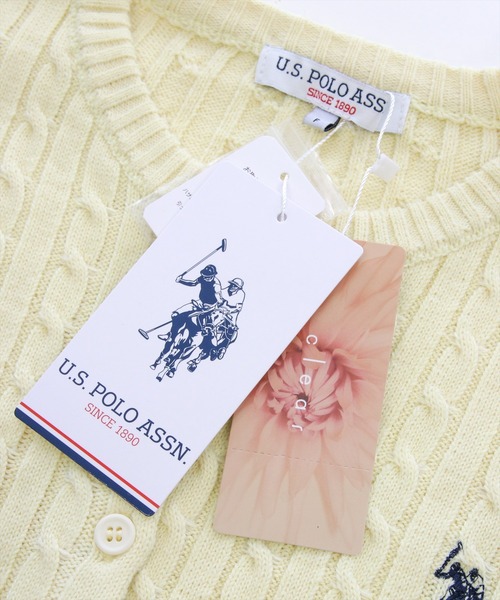 【U.S. POLO ASSN.】clear別注 ケーブルニットカーディガン U.S. POLO ASSN.】clear別注 ケーブルニットカーディガン