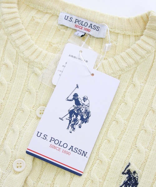 U.S. POLO ASSN.(ユーエスポロアッスン)の「【U.S. POLO ASSN.】clear別注 ケーブルニットカーディガン(カーディガン/ボレロ・レディース・アイボリー/イエロー/ピンク・F)」の8枚目の写真
