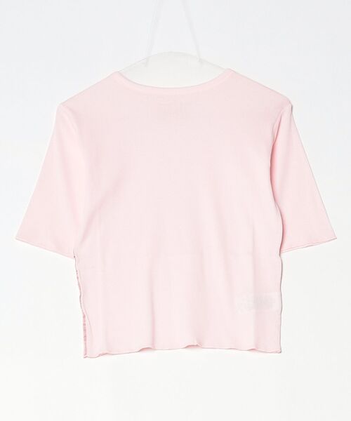MEYAME(メヤメ)の「MEYAME/メヤメ ソフトリブハーフスリーブTEE SOFT RIB HALF SLEEVE TEE(Tシャツ/カットソー・レディース・ブラック/レッド/ライトグリーン/ピンク・FREE)」の4枚目の写真
