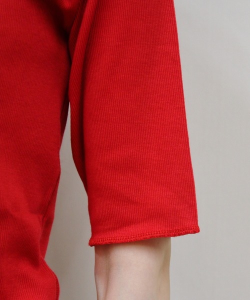 MEYAME(メヤメ)の「MEYAME/メヤメ ソフトリブハーフスリーブTEE SOFT RIB HALF SLEEVE TEE(Tシャツ/カットソー・レディース・ブラック/レッド/ライトグリーン/ピンク・FREE)」の20枚目の写真