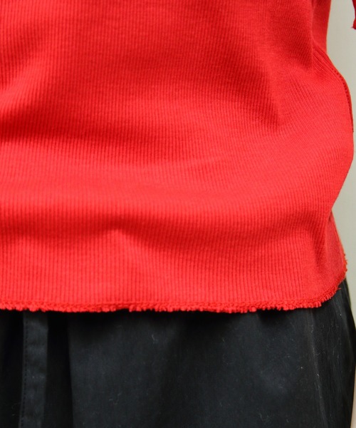 MEYAME(メヤメ)の「MEYAME/メヤメ ソフトリブハーフスリーブTEE SOFT RIB HALF SLEEVE TEE(Tシャツ/カットソー・レディース・ブラック/レッド/ライトグリーン/ピンク・FREE)」の19枚目の写真