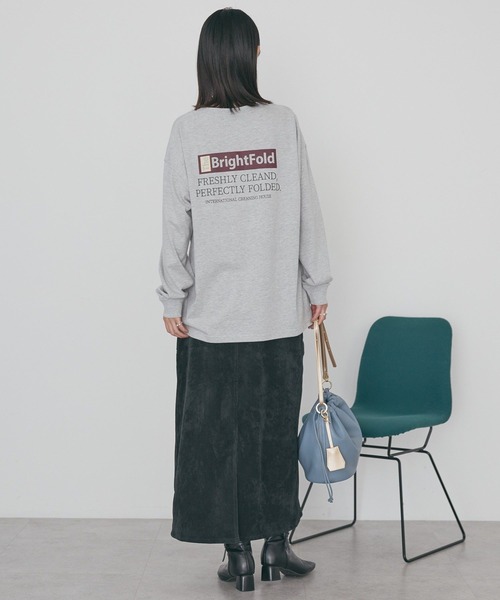 AMERICAN HOLIC(アメリカンホリック)の「カンパニーロゴ風ロングTシャツ(Tシャツ/カットソー・レディース・グレー/オフホワイト・FREE)」の16枚目の写真