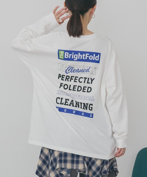 AMERICAN HOLIC(アメリカンホリック)の「カンパニーロゴ風ロングTシャツ(Tシャツ/カットソー・レディース・グレー/オフホワイト・FREE)」の17枚目の写真