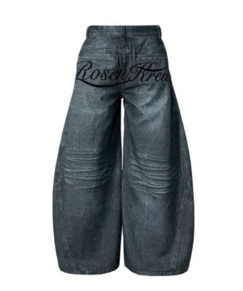 ROSEN KREUZ(ローゼンクロイツ)の「【Rosen Kreuz】INSIGNIA TROUSERS / 【ローゼンクロイツ】デニムライク刺しゅうロゴバギーパンツ(デニムパンツ・メンズ・ブラック/ブルー・01/02/03)」の22枚目の写真