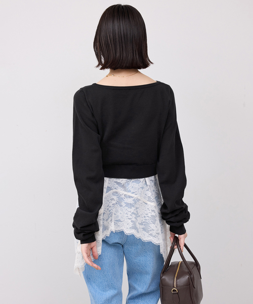 PROVOKE （プロヴォーク）の「PROVOKE/プロヴォーク  2WAYボートネックプルオーバー PV-020042（ニット/セーター・レディース・ベージュ/ブラック・FREE）」の9枚目の写真