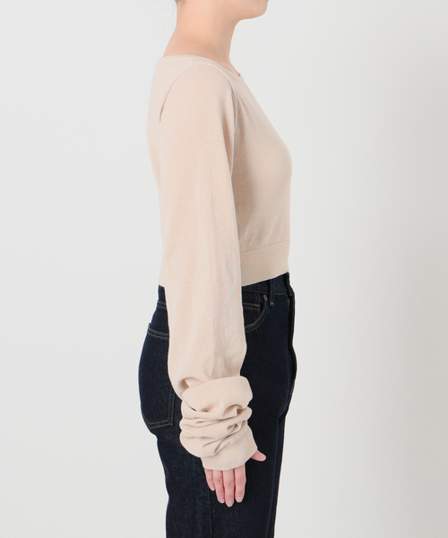 PROVOKE （プロヴォーク）の「PROVOKE/プロヴォーク  2WAYボートネックプルオーバー PV-020042（ニット/セーター・レディース・ベージュ/ブラック・FREE）」の20枚目の写真