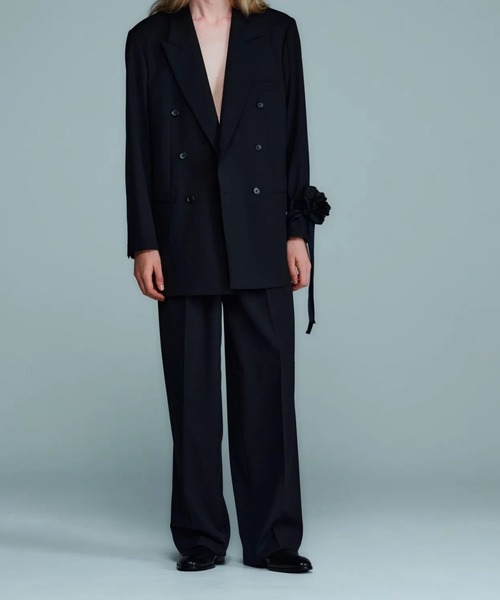 ANTHEM A】 WOOL TROPICAL SIDEGATHER SLACKS（スラックス）｜ANTHEM A