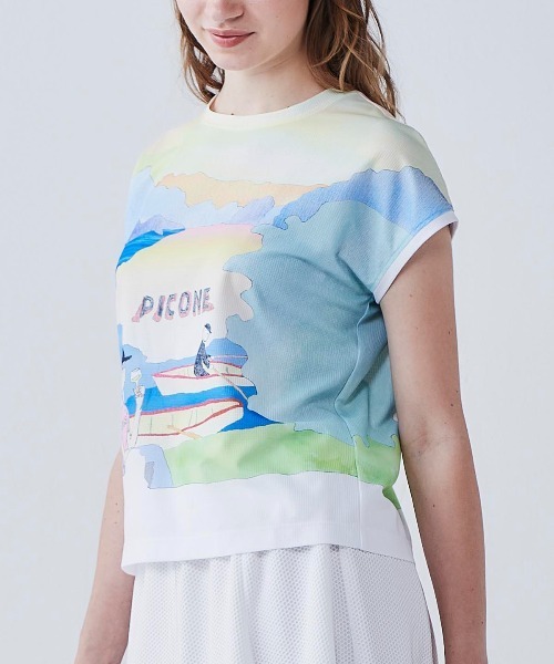STUDIO PICONE(スタジオピッコーネ)の「絵画風プリントプルオーバー(Tシャツ/カットソー・レディース・イエロー・LL/L/M)」の5枚目の写真