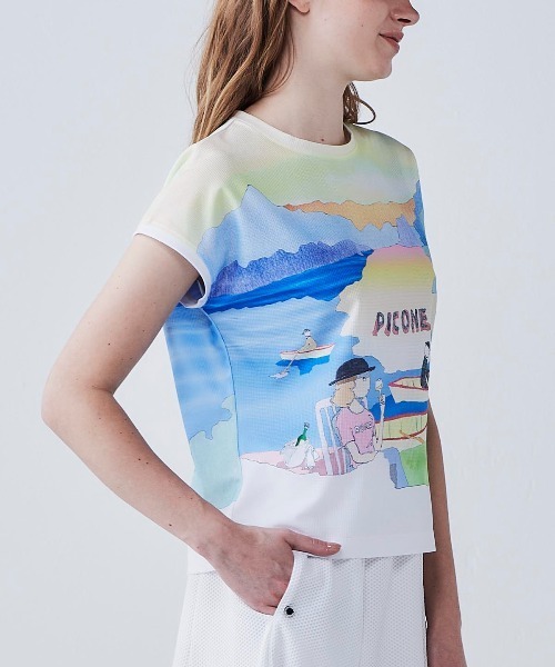 STUDIO PICONE(スタジオピッコーネ)の「絵画風プリントプルオーバー(Tシャツ/カットソー・レディース・イエロー・LL/L/M)」の7枚目の写真