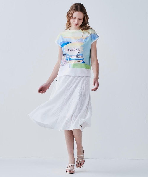 STUDIO PICONE(スタジオピッコーネ)の「絵画風プリントプルオーバー(Tシャツ/カットソー・レディース・イエロー・LL/L/M)」の9枚目の写真