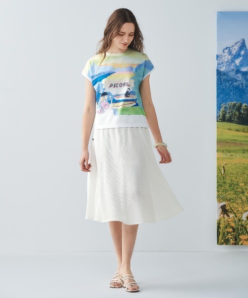 STUDIO PICONE(スタジオピッコーネ)の「絵画風プリントプルオーバー(Tシャツ/カットソー・レディース・イエロー・LL/L/M)」の10枚目の写真