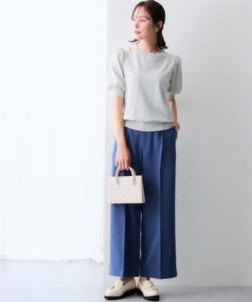 7days Life Styling(セブンデイズライフスタイリング)の「【UVカット/接触冷感/遮熱】シアーパフ袖ニットプルオーバー(カーディガン/ボレロ・レディース・ブラック/ライトグレー・L/M/S/3L/LL)」の7枚目の写真