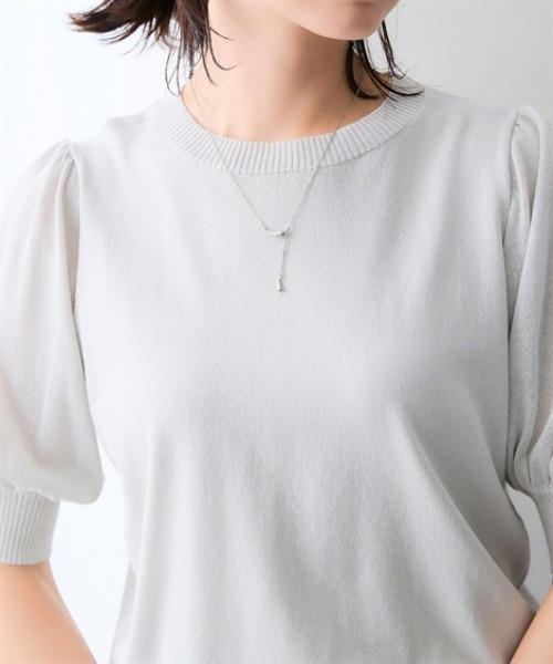 7days Life Styling(セブンデイズライフスタイリング)の「【UVカット/接触冷感/遮熱】シアーパフ袖ニットプルオーバー(カーディガン/ボレロ・レディース・ブラック/ライトグレー・L/M/S/3L/LL)」の13枚目の写真