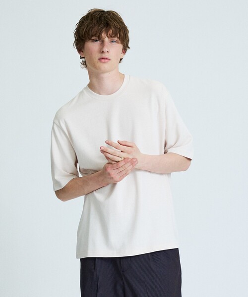 ABAHOUSE(アバハウス)の「【リバーシブルカラー】ライトポンチ 半袖Tシャツ / リラックスフィット(Tシャツ/カットソー・メンズ・ホワイト/サックスブルー/チャコールグレー/グレイッシュベージュ・46/48)」の2枚目の写真