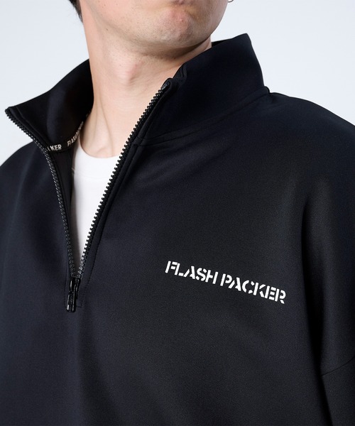 FLASH PACKER(フラッシュパッカー)の「FLASH PACKER フラッシュパッカー / セットアップ対応 エアテンション ハーフジップスウェット // XP-AIR HALFZIP(スウェット・メンズ・ホワイト/ブラック/グレー・MEDIUM/LARGE/X-LARGE)」の20枚目の写真
