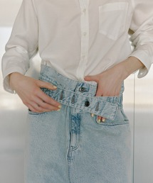 ADAM ET ROPE'（アダムエロペ）の「【サステナブル】ロングタブベルトバレルデニム（デニムパンツ）」