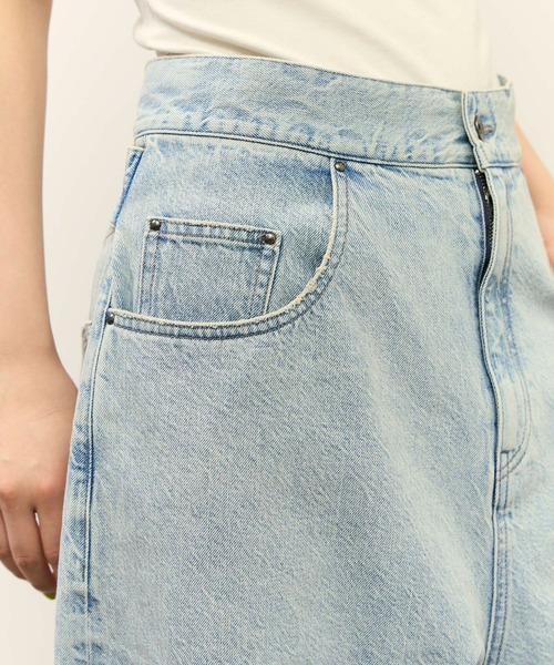 ADAM ET ROPE'（アダムエロペ）の「ロングタブベルトデニム（デニムパンツ・レディース・ブルー系その他4/サックスブルー・34/36/38）」の7枚目の写真