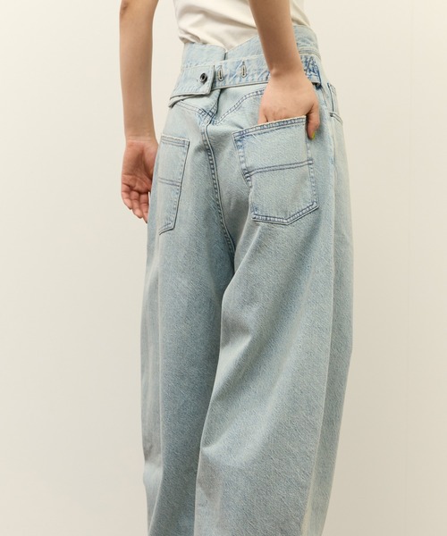 ADAM ET ROPE'（アダムエロペ）の「ロングタブベルトデニム（デニムパンツ・レディース・ブルー系その他4/サックスブルー・34/36/38）」の10枚目の写真