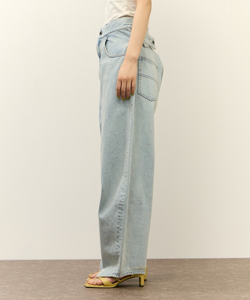 ADAM ET ROPE'（アダムエロペ）の「ロングタブベルトデニム（デニムパンツ・レディース・ブルー系その他4/サックスブルー・34/36/38）」の13枚目の写真