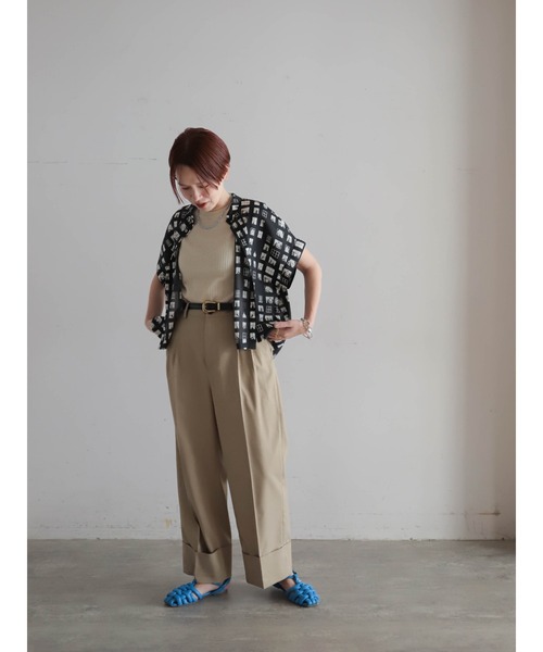 FIL DE FER（フィルデフェール）の「【予約】ウィンドウプリント　ショートブラウス（シャツ/ブラウス・レディース・ブラック・FREE）」の12枚目の写真