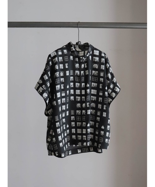 FIL DE FER（フィルデフェール）の「【予約】ウィンドウプリント　ショートブラウス（シャツ/ブラウス・レディース・ブラック・FREE）」の7枚目の写真