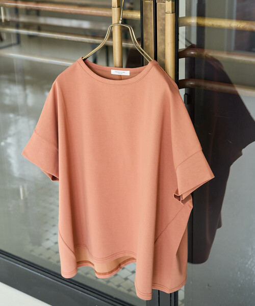 FREAK'S STORE(フリークスストア)の「限定展開 <接触冷感・セットアップ対応>クールタッチ ポンチ ドルマンスリーブ 半袖 トップス(Tシャツ/カットソー・レディース・ナチュラル/杢グレー/ブラック/ベージュ/オレンジ/ネイビー/ホワイト・フリ-)」の7枚目の写真
