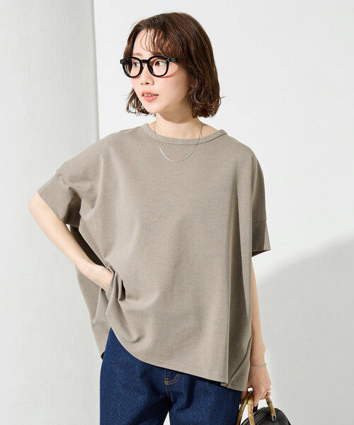FREAK'S STORE(フリークスストア)の「限定展開 <接触冷感・セットアップ対応>クールタッチ ポンチ ドルマンスリーブ 半袖 トップス(Tシャツ/カットソー・レディース・ナチュラル/杢グレー/ブラック/ベージュ/オレンジ/ネイビー/ホワイト・フリ-)」の20枚目の写真