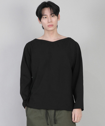 SAINTCREW（セントクルー）の「無地ボートネック長袖Tシャツ RBL-878 ブラック（Tシャツ/カットソー）」