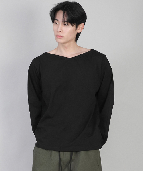 SAINTCREW（セントクルー）の「無地ボートネック長袖Tシャツ RBL-878 ブラック（Tシャツ/カットソー・メンズ・その他・LARGE/MEDIUM/SMALL/X-LARGE/XXXX-LARGE/XX-LARGE/XXX-LARGE）」の3枚目の写真