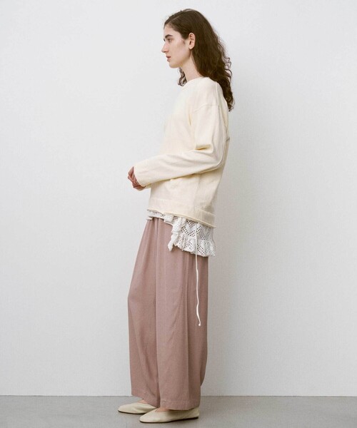 UNFIL（アンフィル）の「UNFIL | レーヨンギャバジン ワイドイージーパンツ WOMEN（その他パンツ・レディース・ブラック系その他/ベージュ系その他・0）」の9枚目の写真