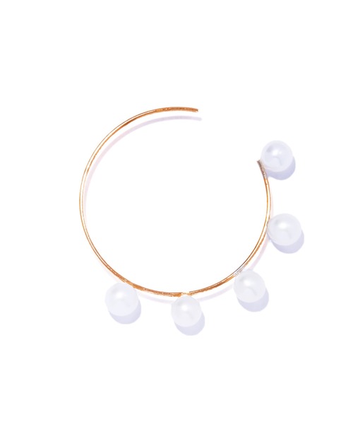 les bonbon(ルボンボン)の「【les bonbon】flotter pearl hoop pierce S/フロテ パール フープ ピアス S 両耳(ピアス(両耳用)・レディース・ホワイト・FREE)」の5枚目の写真