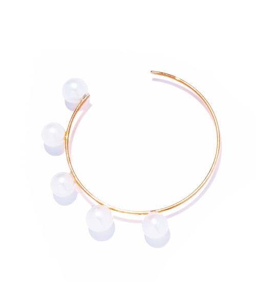 les bonbon(ルボンボン)の「【les bonbon】flotter pearl hoop pierce S/フロテ パール フープ ピアス S 両耳(ピアス(両耳用)・レディース・ホワイト・FREE)」の6枚目の写真