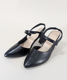 ヒール ポインテッド トゥ バックストラップパンプス