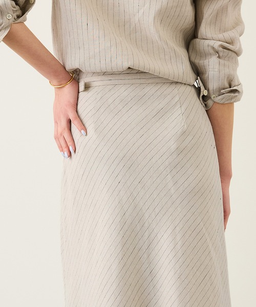 ROPE'（ロペ）の「リネンシルクコットンマーメイドスカート(無地＆ストライス)/イージーケア・セットアップ対応（スカート・レディース・ラベンダー/ベージュ・36/38）」の15枚目の写真