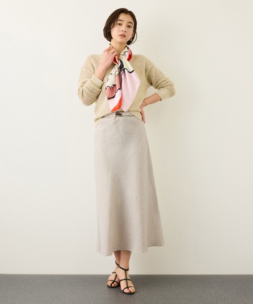 ROPE'（ロペ）の「リネンシルクコットンマーメイドスカート(無地＆ストライス)/イージーケア・セットアップ対応（スカート・レディース・ラベンダー/ベージュ・36/38）」の17枚目の写真