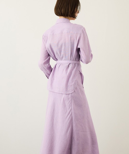 ROPE'（ロペ）の「リネンシルクコットンマーメイドスカート(無地＆ストライス)/イージーケア・セットアップ対応（スカート・レディース・ラベンダー/ベージュ・36/38）」の18枚目の写真