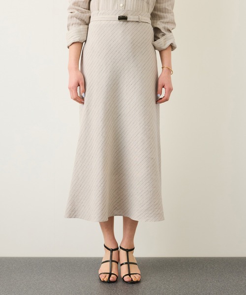 ROPE'（ロペ）の「リネンシルクコットンマーメイドスカート(無地＆ストライス)/イージーケア・セットアップ対応（スカート・レディース・ラベンダー/ベージュ・36/38）」の12枚目の写真
