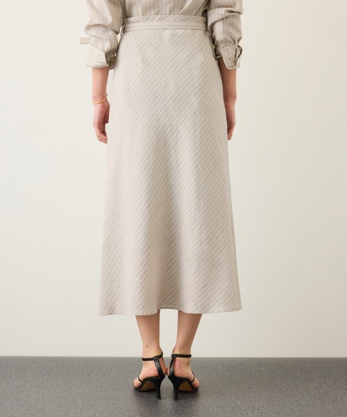 ROPE'（ロペ）の「リネンシルクコットンマーメイドスカート(無地＆ストライス)/イージーケア・セットアップ対応（スカート・レディース・ラベンダー/ベージュ・36/38）」の3枚目の写真