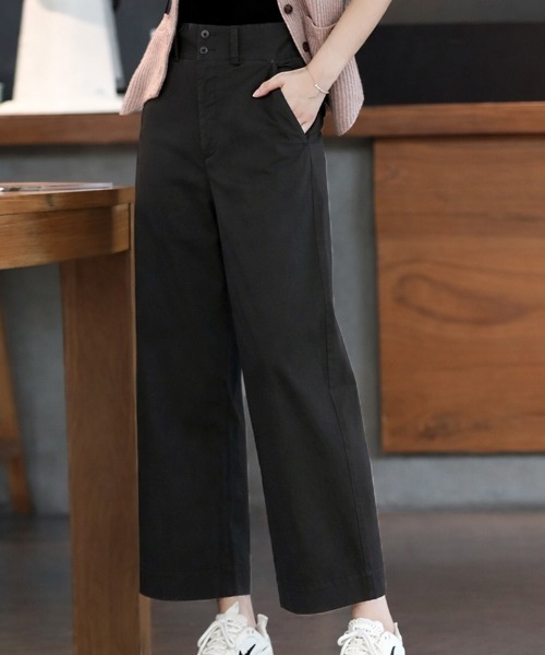 SallyLunn(サリーラン)の「9分丈ワイドパンツ(その他パンツ・レディース・ブラック/ベージュ・LARGE/MEDIUM)」の1枚目の写真