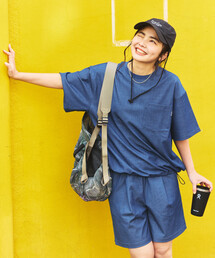 THOUSAND MILE × FREAK'S STORE/サウザンドマイル 別注 UVカット デニムライク ショーツセットアップ