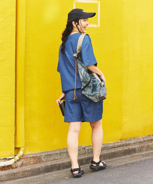 FREAK'S STORE(フリークスストア)の「THOUSAND MILE × FREAK'S STORE/サウザンドマイル 別注 UVカット デニムライク ショーツセットアップ(その他パンツ・レディース・ネイビー・フリ-)」の19枚目の写真