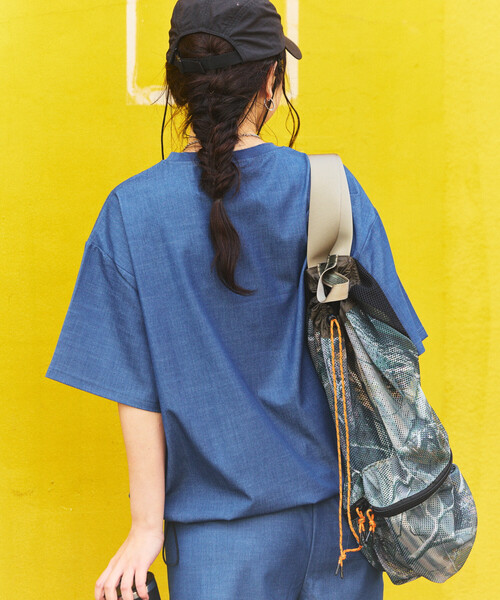 FREAK'S STORE(フリークスストア)の「THOUSAND MILE × FREAK'S STORE/サウザンドマイル 別注 UVカット デニムライク ショーツセットアップ(その他パンツ・レディース・ネイビー・フリ-)」の7枚目の写真