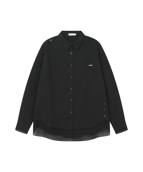 Miseki SEOUL(ミセキソウル)の「Oblique layered sheer shirts BLACK(シャツ/ブラウス・レディース・その他・1/2)」の2枚目の写真